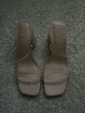 A new day clear strap block heel size 11